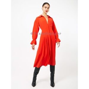 NWT Equipment Briella Silk Dress Size 4 Fiery Red